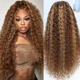 �羳Ginger Brown With 1b Roots Curly���S�^�����˰lHuman Hair