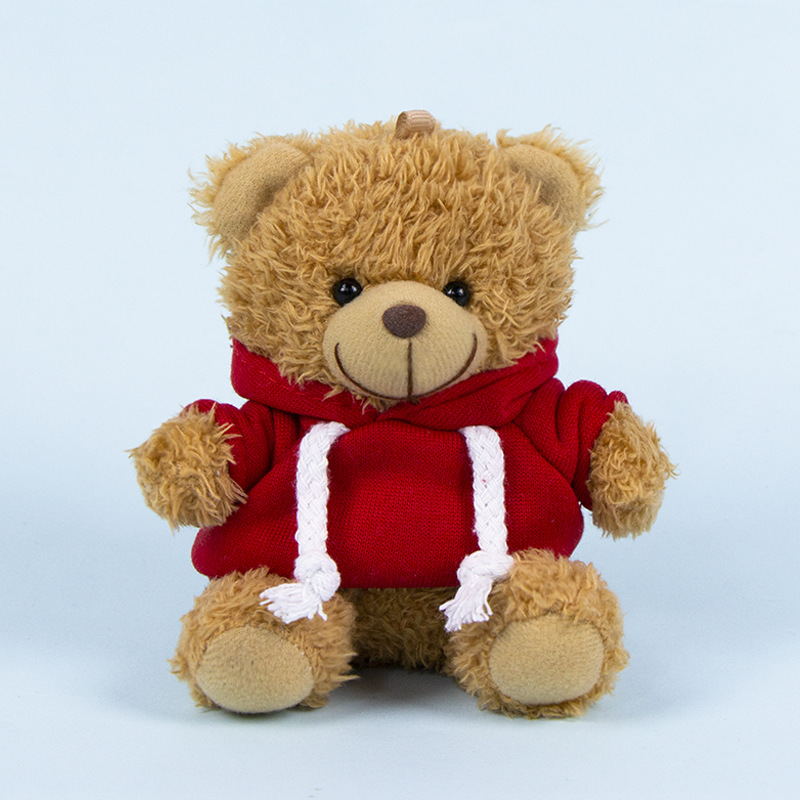 Lindo osito llavero colgante regalo creativo muñecas de peluche vestidas osito de peluche colgante de mochilas escolares para parejas