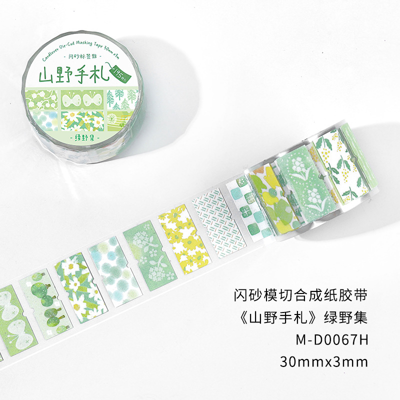 Letter's Lovers Flash Arena Troquelado Papel sintético Cinta Shanye Hand Cartas de mano Material de decoración Pegatinas de bricolaje y cinta de papel