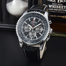 外贸跨境百年家经典时尚三眼六针多功能石英手表跨境厂家专供