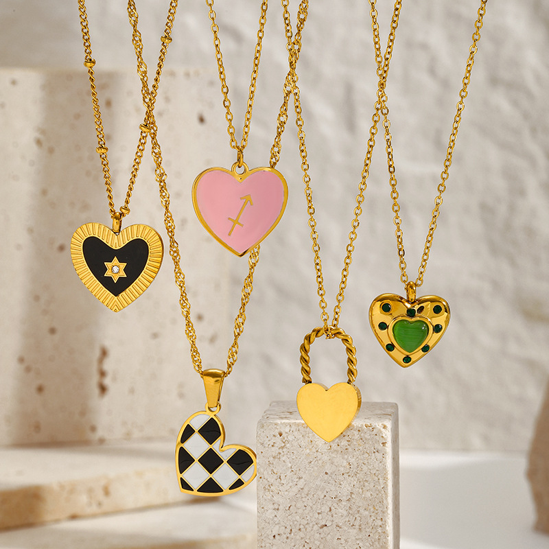 8g Weight Lobster Trigger Clasp Closure Clasp Closure Type 304 Stainless Steel Pendant Material Pendant Necklace Classification 304 Stainless Steel Chain Material Singapore chain, cable chain Chain Type 1 Piece Quantity Casual, Daily Occasion 304 Stainless Steel Material Heart Shape Pattern All Seasons Season Women's Gender Plating Design Elegant, Vintage Style Style Wholesale Jewelry Elegant Vintage Style Heart Shape 304 Stainless Steel Plating Singapore Chain Cable Chain Pendant Necklace 8