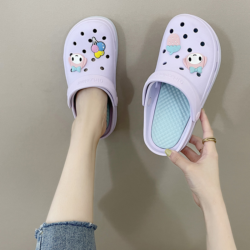 Eva Hole zapatos de verano lindo vestido de chicas mareas de corazón enfermeras antideslizantes bolsa de trabajo zapatillas de playa al por mayor