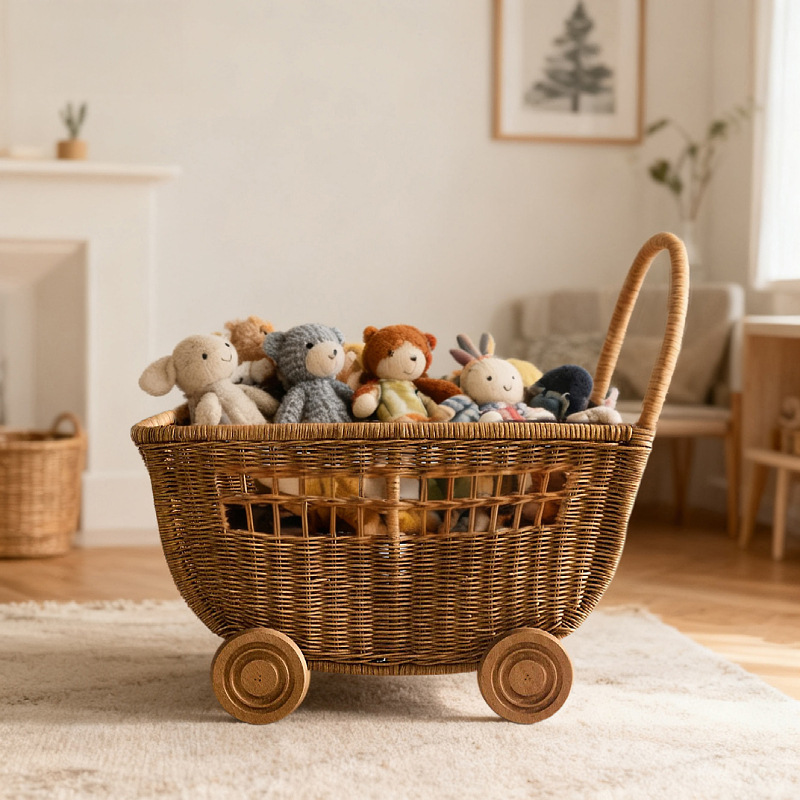 Baby Baby Walking Carriol de caña para niños juguetes de aniversario regalo de cumpleaños fotografía accesorios de carro de mano