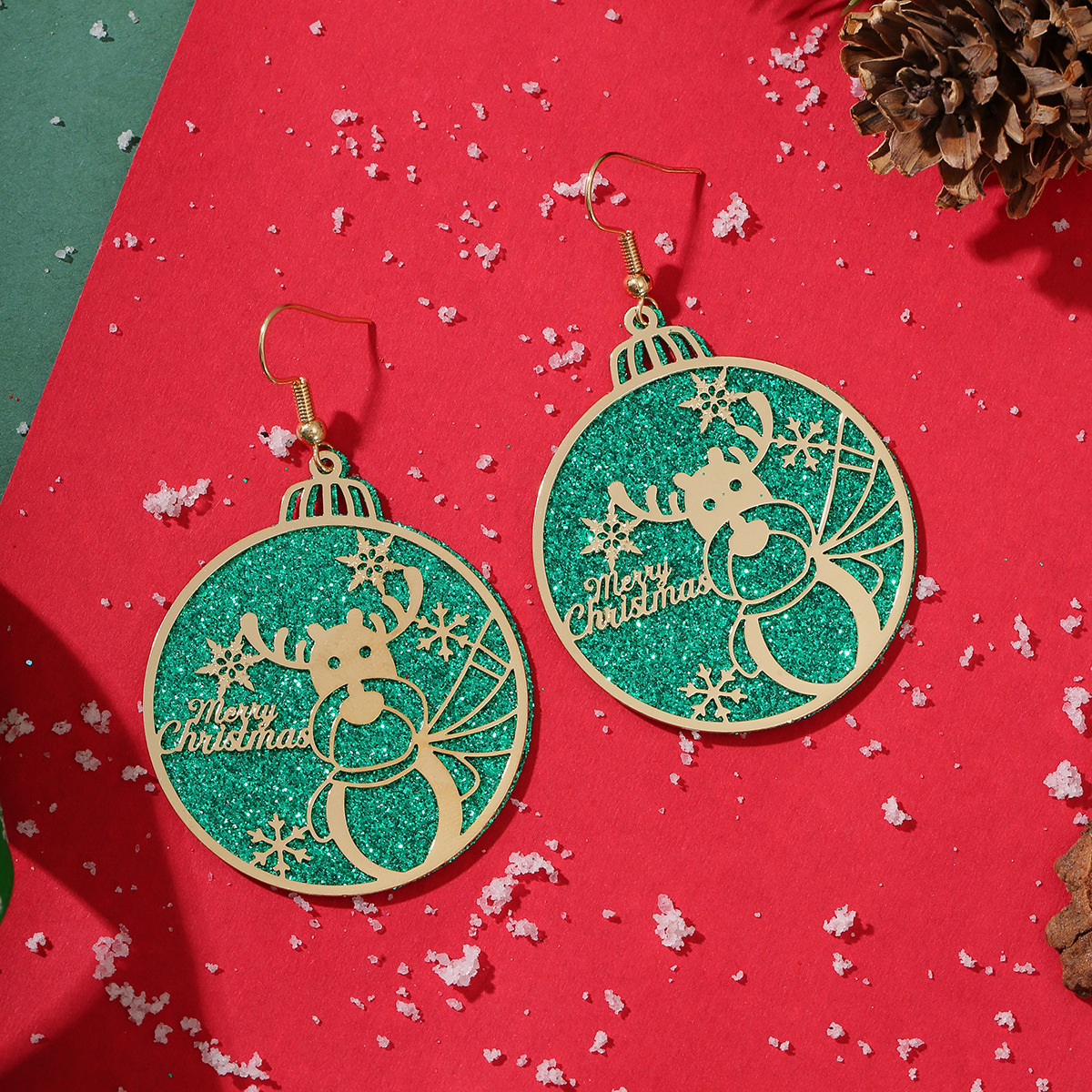 17g Weight Christmas Festival Women's Gender Cute Style Cute Copper Earrings 5