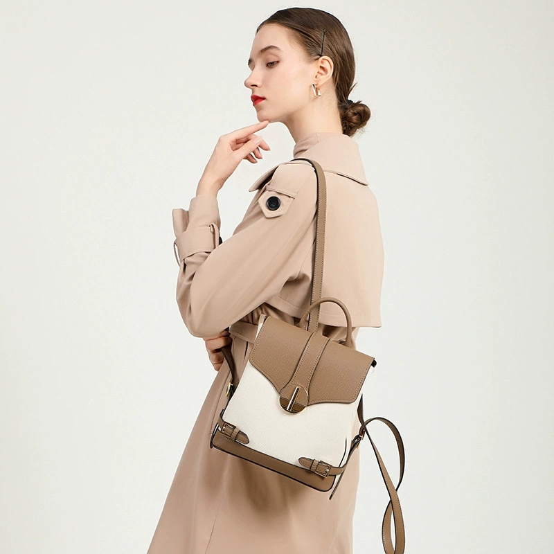 Backpack, shoulder bag, leather universal capacious travel bag, genuine leather