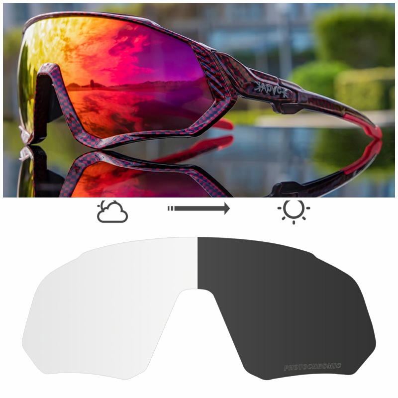 Gafas Fotocromáticas de Ciclismo Set de 2 Lentes TR90 Fotocromático, Protección UV para Ciclismo