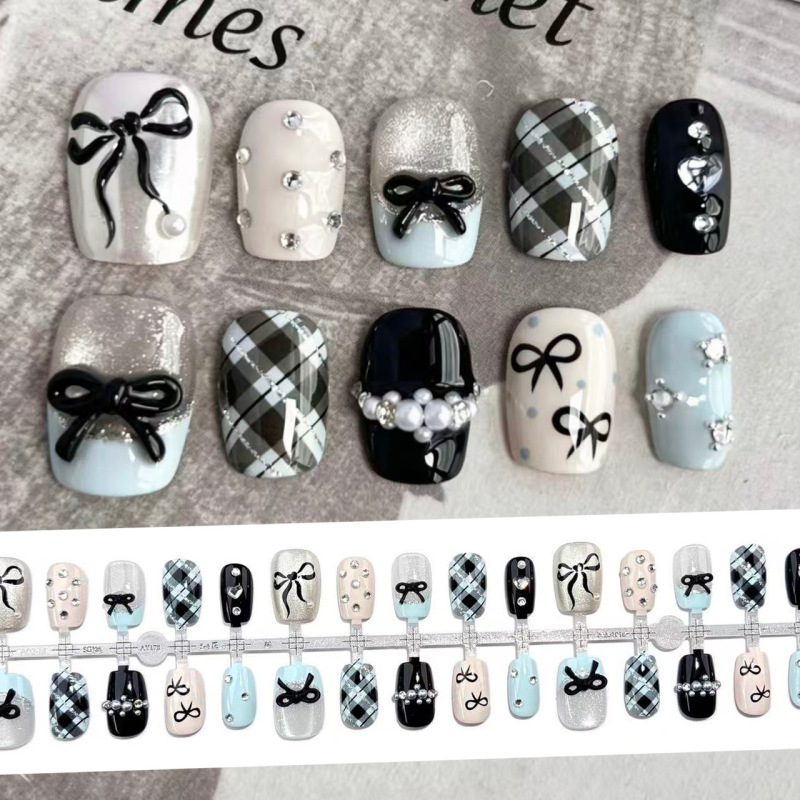 Summer Hot-Selling Korean Style Gentle Girly Thick Pink Cat-Eye Nail Stickers Plaid College Style Jk Nail Art Stickers Ins Summer Hot-Selling Korean Style Gentle Girly Thick Pink Cat-Eye Nail Stickers Plaid College Style Jk Nail Art Stickers Ins