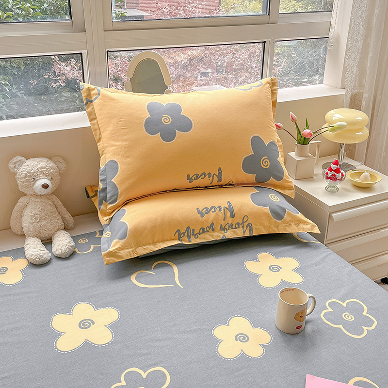 Funda de almohada fresca pequeña de algodón puro Un par de fundas de almohada para el hogar individuales 48x74cm Funda interior de núcleo de almohada de algodón Student 4