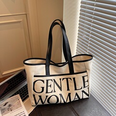 Gentlewoman大容量帆布包2025新款质感单肩托特包时尚通勤购物袋