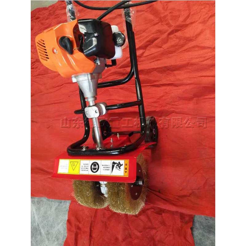 彩钢瓦房屋顶除锈机 钢结构楼板生锈打磨机 手推式钢丝刷除锈设备