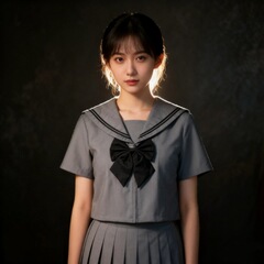 日系正统jk制服校供感灰色二本水手服学生服学院风短袖百褶裙套装