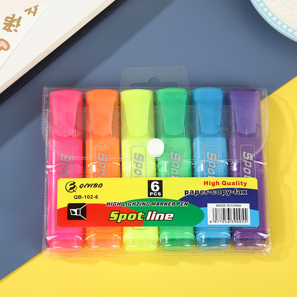 Transfronterizos 6 colores marcador de papel de escritorio de gran capacidad marcador de color marcador de puntos clave