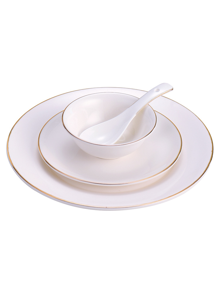 High-end ceramic tableware for hotel, set, Chinese style, 4 piece set