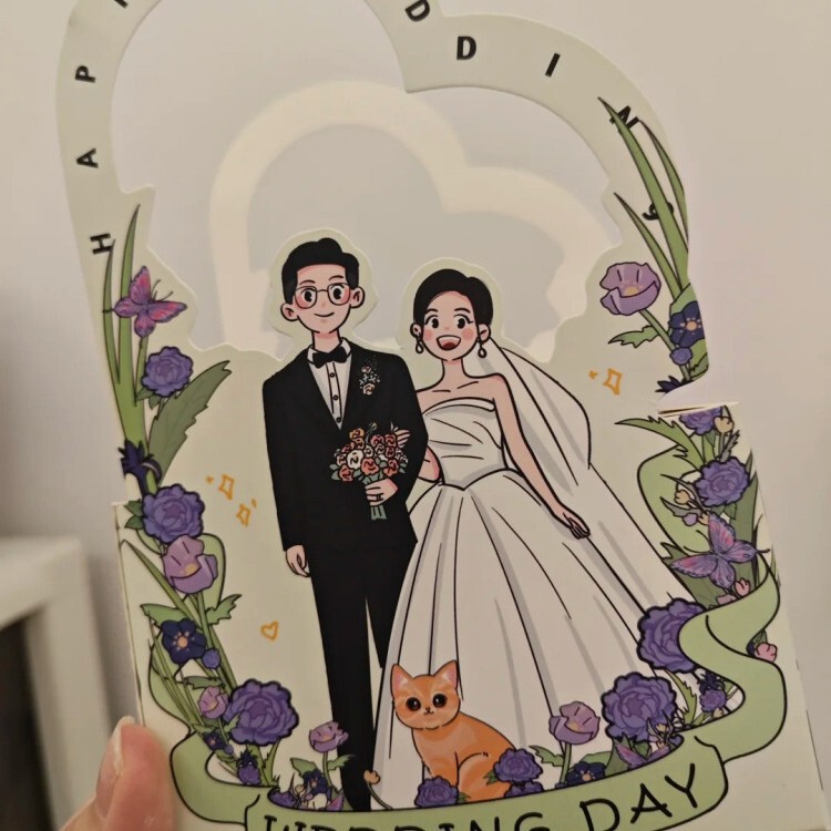 ネット赤手描きイラスト漫画手提げケースかわいい結婚喜糖箱結婚式婚約領収書喜糖箱テーブル糖箱|undefined