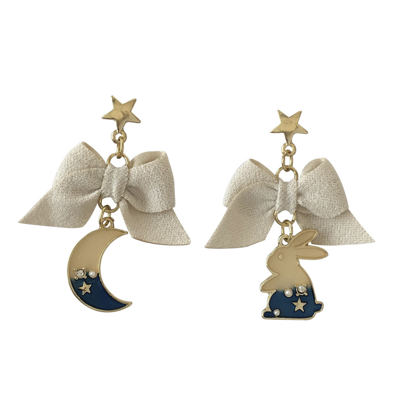 1 Pair Cartoon Style Bow Knot Enamel Alloy Drop Earrings display picture 10