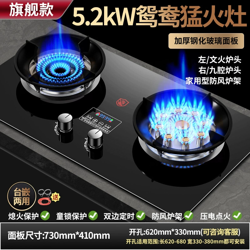 Оптовая продажа газовой плиты Двойная плита бытовая столовая встроенная газовая плита со сжиженным природным газом