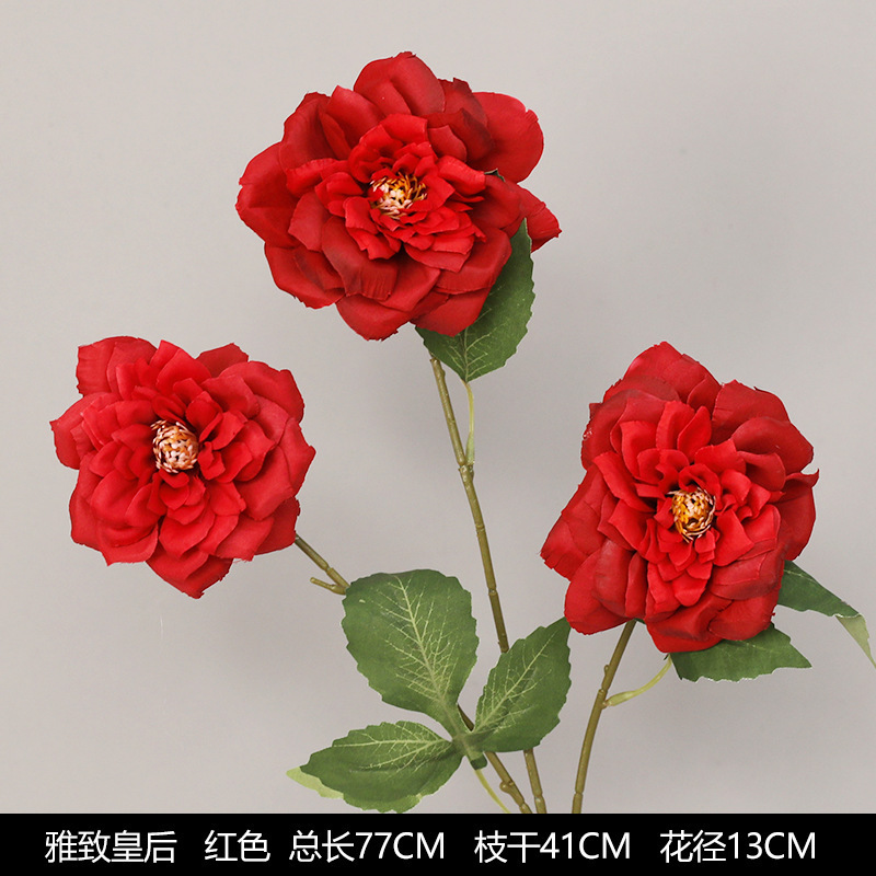 红色仿真花婚礼婚庆场地场景布置道具仿真花束花艺装饰花假花批发|undefined