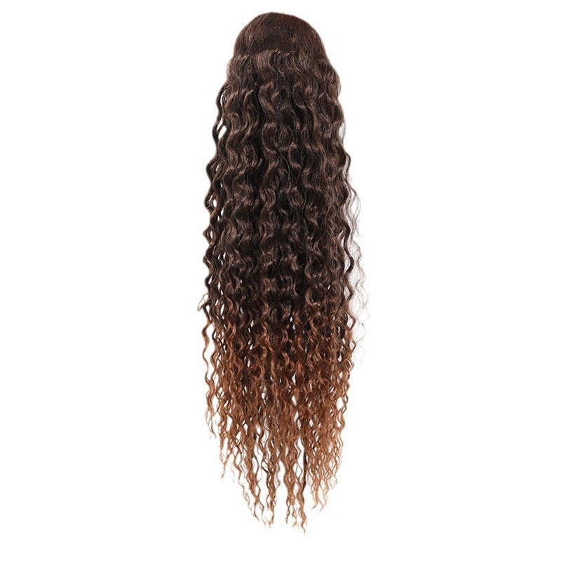 Extension per capelli e parrucche parrucca in fibra chimica da donna piccola riccia elastica con coulisse coda di cavallo Coda di cavallo profonda 60cm160g_voghion.com