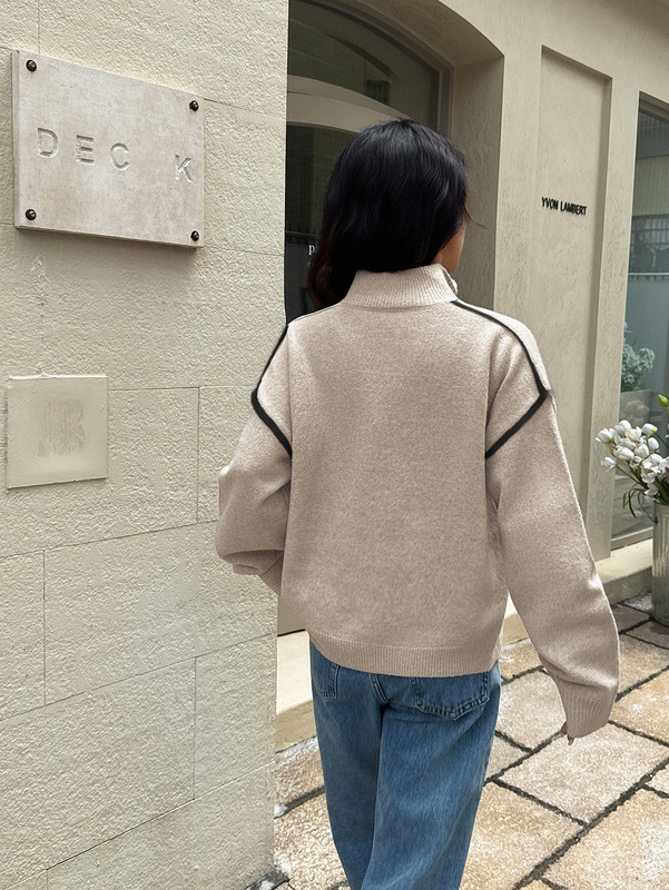 跨境 欧美Y2K纯色长袖毛织卫衣毛衣女装2025秋冬亚马逊外贸独立站|undefined