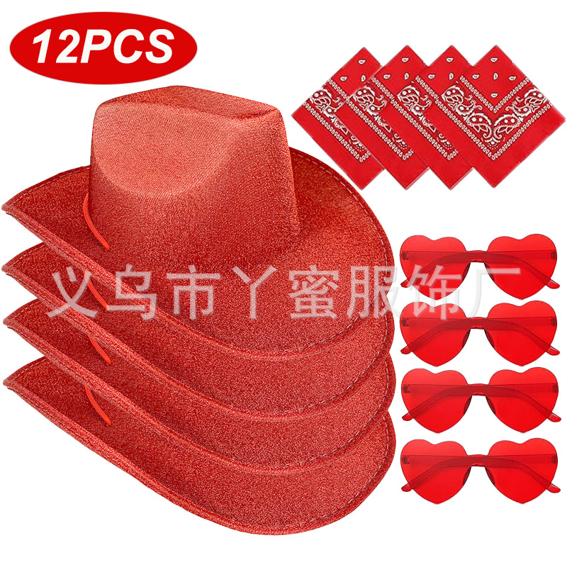 Juego de 12 hebilla de cuerda roja intermitente