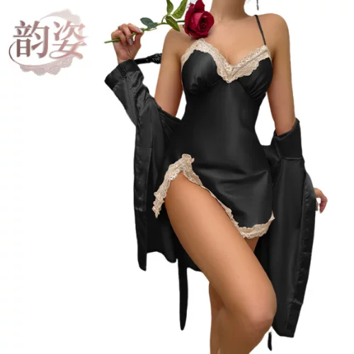 Cross-Border Hot-Selling Silk Camisole Sexy Nightgown Lingerie for Women, Summer Plus-Size Sleepwear, Home Wear, Pajama Set Wholesale