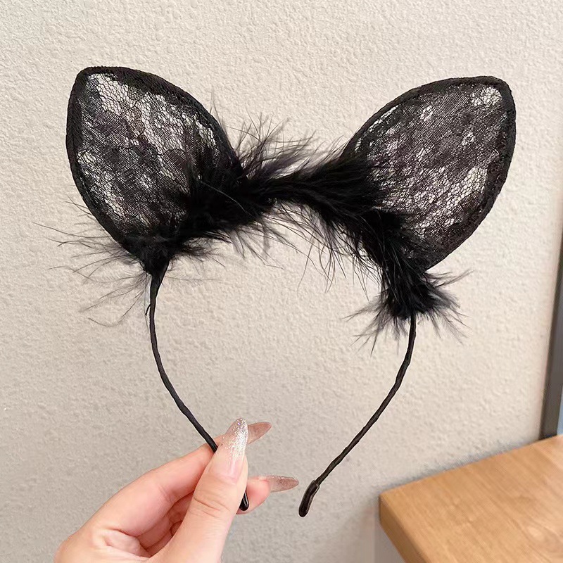 Amazon transfronteriza orejas de gato campana diadema Cos gato Niña Accesorios para el cabello accesorios de Navidad de Halloween tocado Accesorios