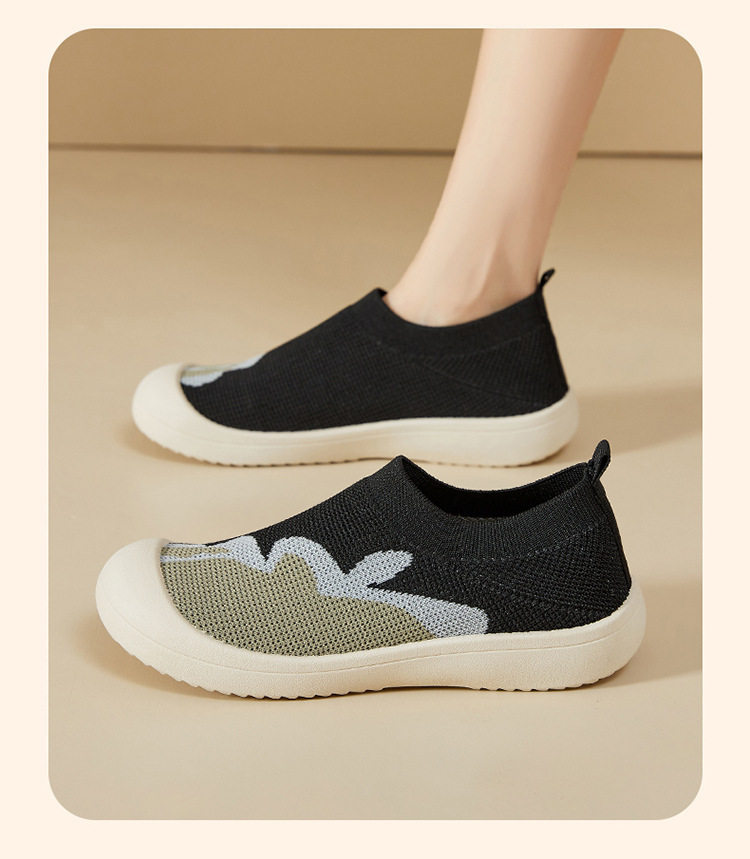 Giày lười nữ mũi tròn vải dệt kim thoáng khí đế mềm, đế cao 2 cm — K69 Giày nữ dệt bay - Trắng [Hộp], K69 Giày nữ dệt bay - Đen [Hộp], K69 Giày nữ dệt flyknit - màu be [hộp] chi tiết 15