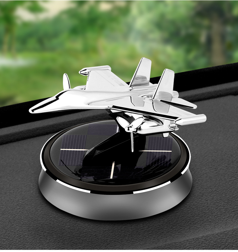 Car aromatherapy upgraded version of combat aircraft ornaments car perfume center console high-grade rotating solar decoration