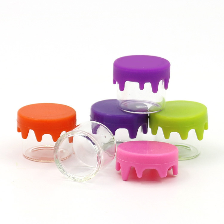 小直径水滴硅胶玻璃瓶密封小样膏霜瓶5ml6ml透明玻璃分装瓶