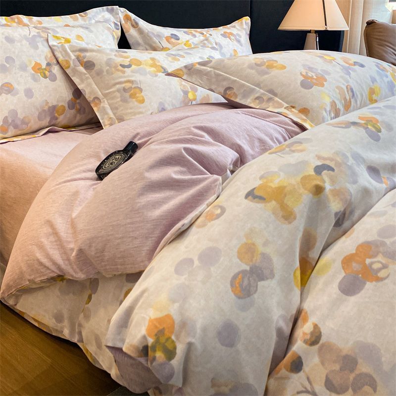 Blue rice - four seasons style + gray (thick pure cotton brushed/sleeping naked grade)