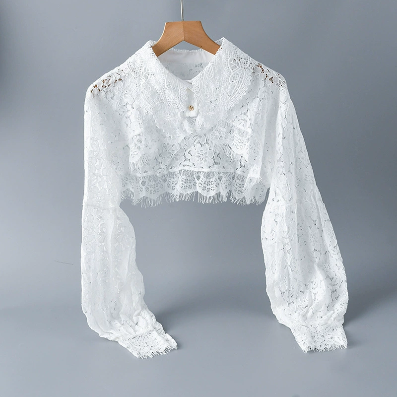 Поддельный воротник с длинным рукавом, искусственная рубашка, женская верхняя одежда, защищающая от воздействия, Солнцезащитная одежда с подтяжками, платье