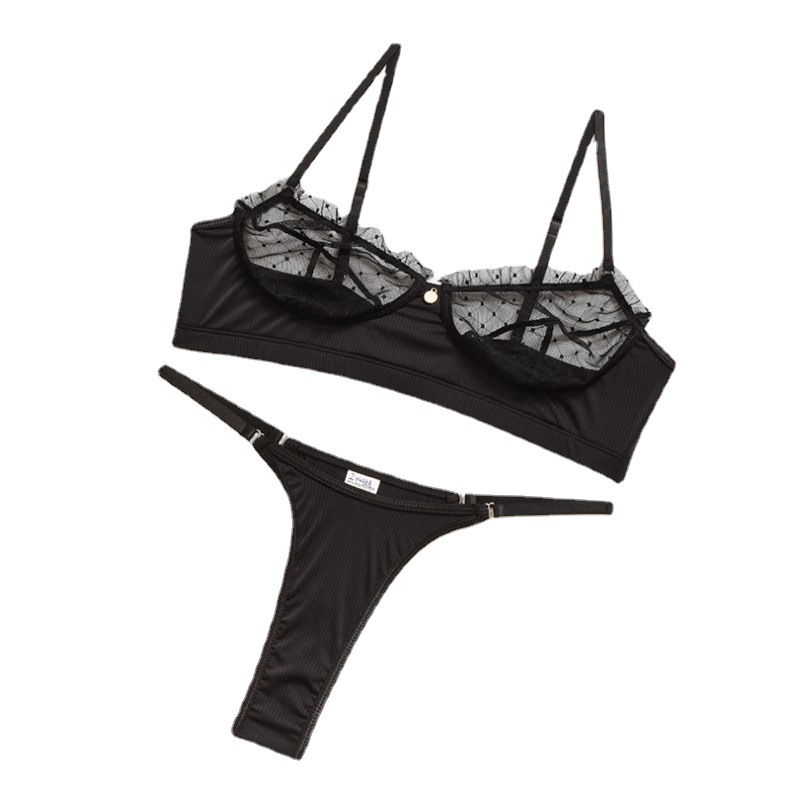 Ropa interior sexy europea y americana AliExpress Amazon mujeres encaje malla pestañas encaje Correa traje sin espalda