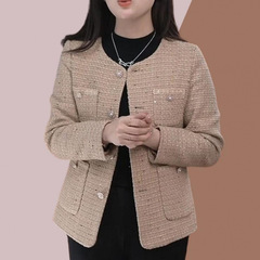 若い母親のファッション年齢軽減小さな香りのジャケット春の新しい中年女性の韓国風の小さなスーツのアウタートップ