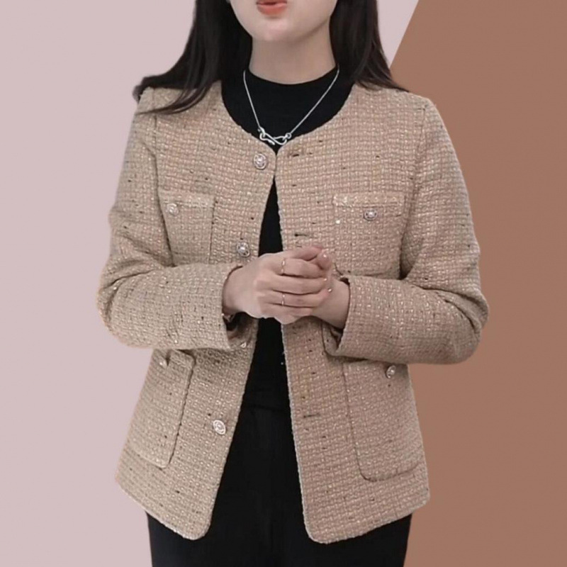 若い母親のファッション年齢軽減小さな香りのジャケット春の新しい中年女性の韓国風の小さなスーツのアウタートップ|undefined