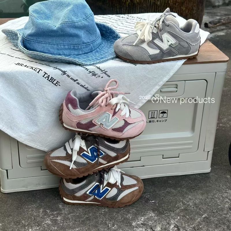 心爱足2025秋季新款复古N字拼色男童鞋休闲鞋网面透气女童德训鞋|undefined