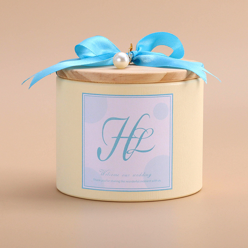 X08T14 흰색 항아리 파란색 스티커 (진주 펜던트)