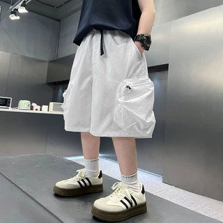 男童工装短裤夏季2026新款潮牌儿童裤子薄款中大童休闲中裤痞帅风