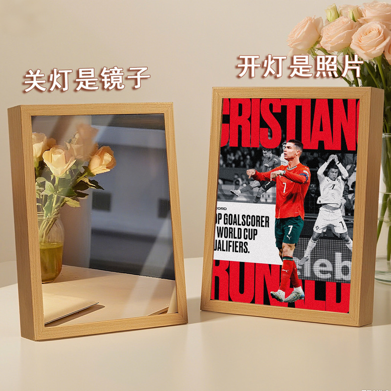 International Star Ronaldo and Messi Peripheral Luminous Photo Frames Fan Support Table Decoration Mirror Light Painting Cross-Border International Star Ronaldo and Messi Peripheral Luminous Photo Frames Fan Support Table Decoration Mirror Light Painting Cross-Border