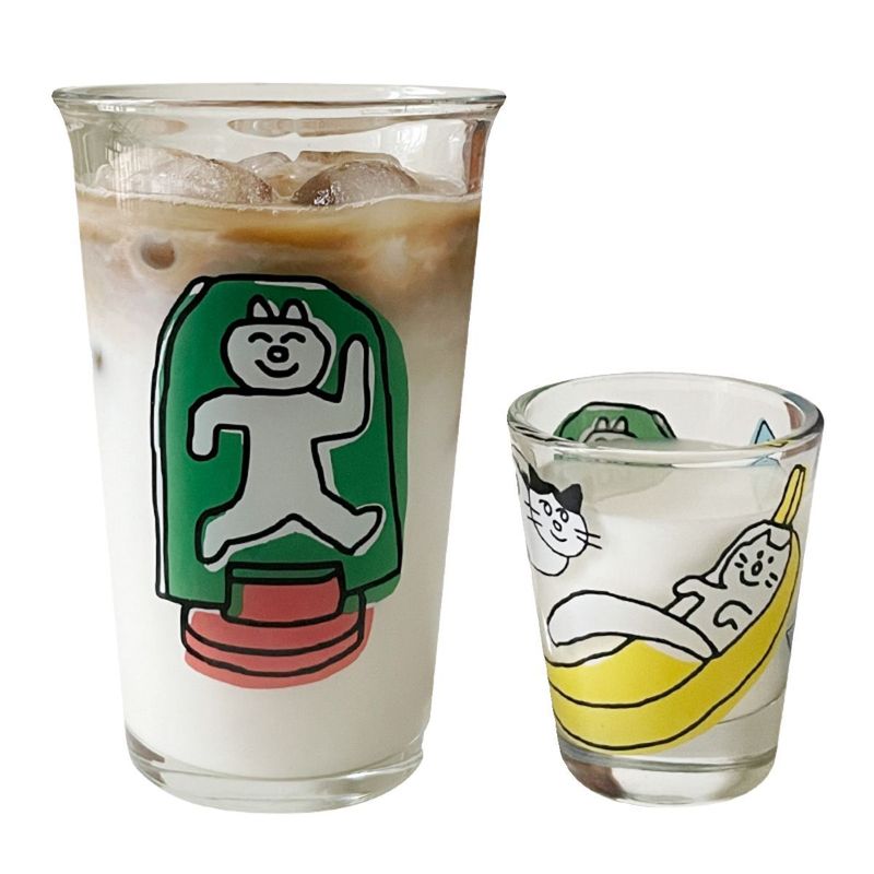 日本式の清酒のコップのセットは厚いミニガラスの焼酎の家庭の個性のプリントの小さい杯の白酒のコップを厚くします。|undefined