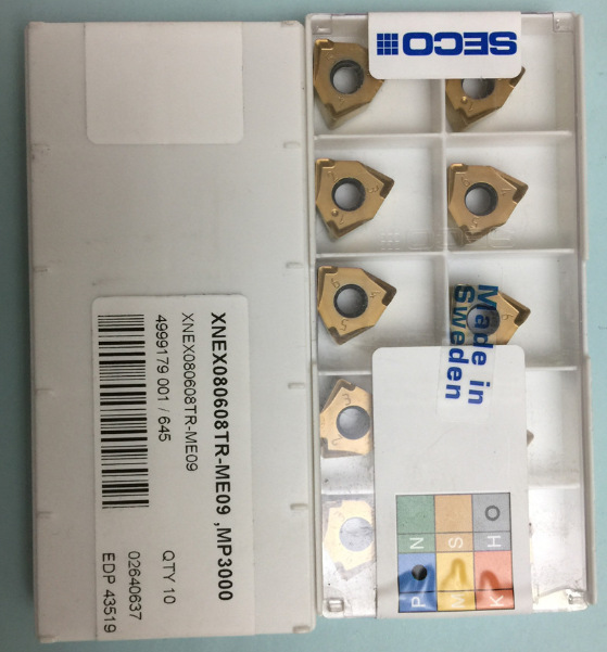 瑞典山高刀片XNEX080608TR-MD15 MP3000铣刀片 全新山高