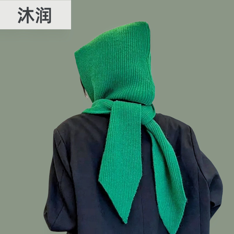 Cross-Border Women's Fashion Versatile Knitted Scarf One-Piece Hat Woolen Hat Autumn and Winter Windproof Warm Shawl Raffia Hat