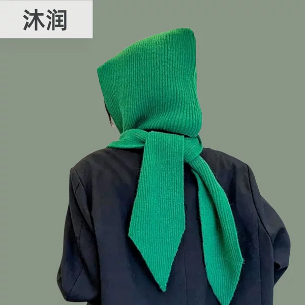 Cross-Border Women's Fashion Versatile Knitted Scarf One-Piece Hat Woolen Hat Autumn and Winter Windproof Warm Shawl Raffia Hat