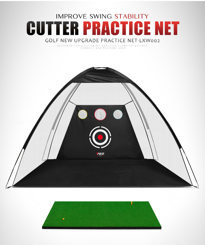 Lưới tập golf PGM trong nhà có lỗ cắt, khung lều dễ lắp, kích thước 2m hoặc 3m — [Gói] Lưới thực hành đệm 1x1.25 mét chi tiết 9