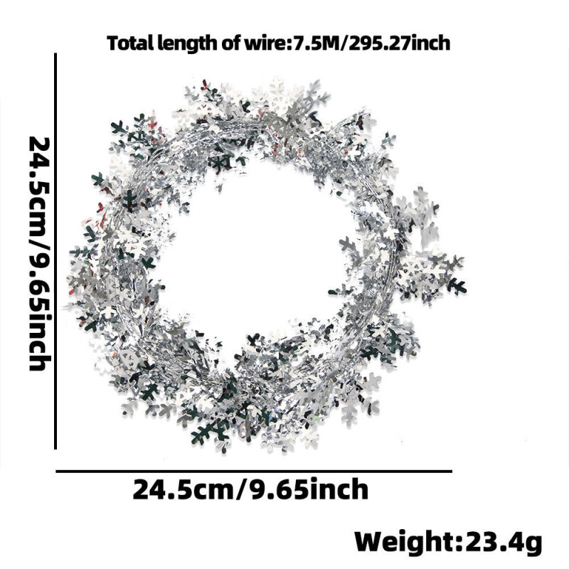 クリスマス装飾花輪雪花杖色条針金クリスマスツリー配置シミュレーションベリー緑葉引き花針金|undefined