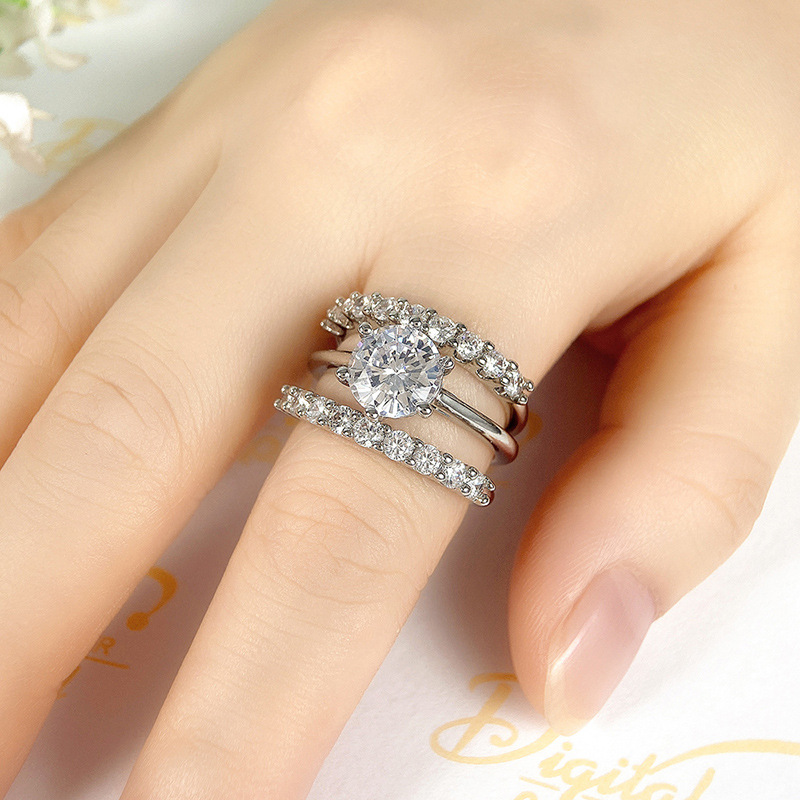 Cao Shi's Neue Mode OL Drei Set Luxus Tragen Ring Stärke_voghion.com