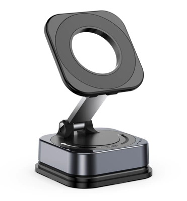 Vacuum Suction Cup Car Magnetic Phone Holder, Rotating and Adjustable Foldable Car Dashboard Strong Magnetic Navigation Holder (Car phone holder) - square-vacuum-adsorption-without-fear-of-high-temperature-black-nano-suction-cup