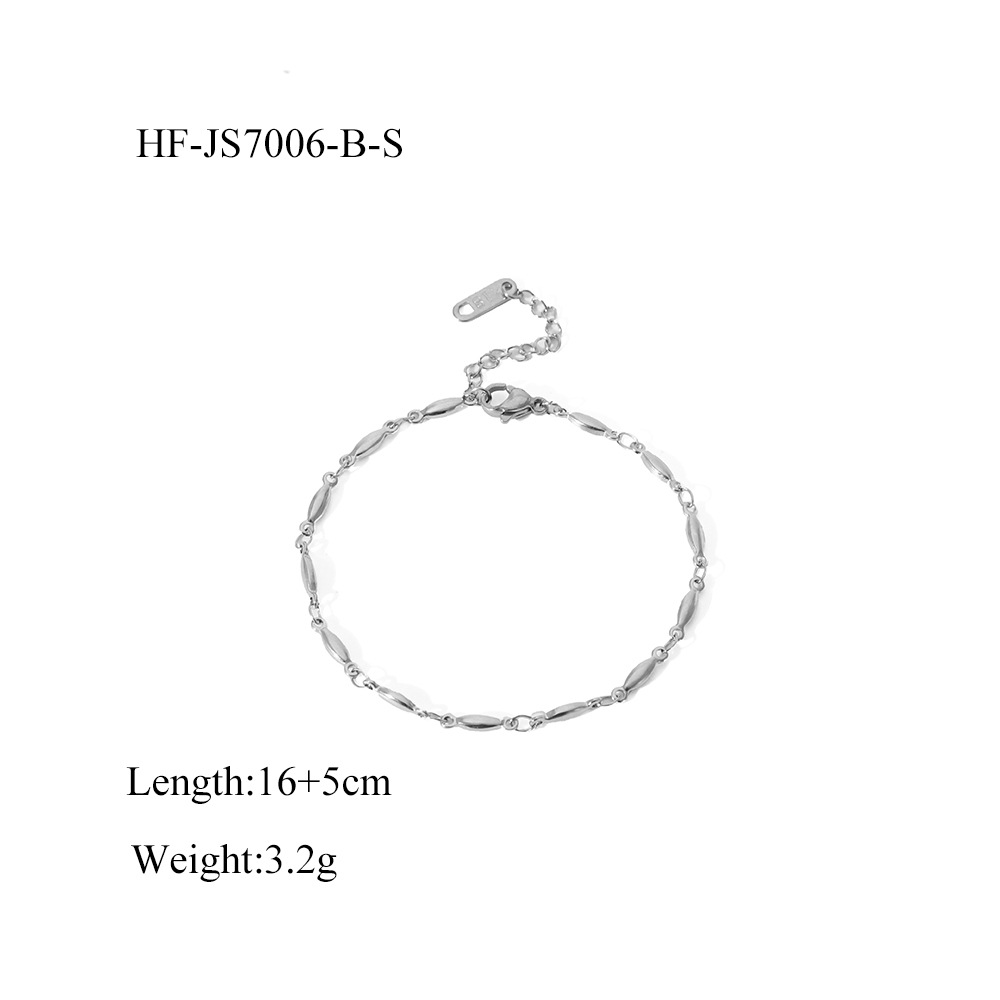 Exclusividad transfronteriza para INS Minimalista Cadena de semillas de melón de 18 quilates Collar de todo fósforo Conjunto de pulsera Fábrica de joyas al por mayor