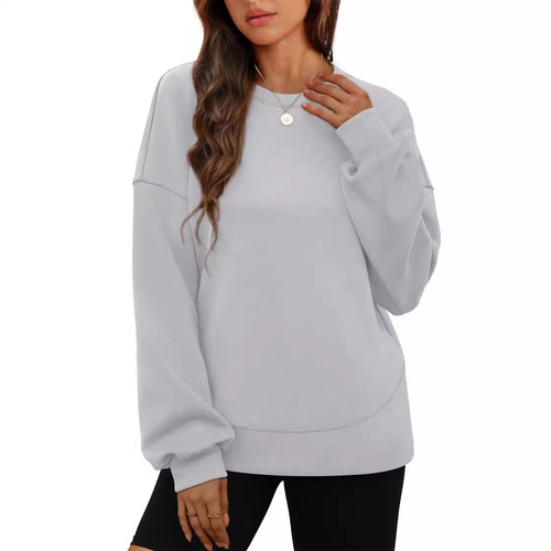 2024 European and American foreign trade cross-border women's Amazon best-selling crew neck loose casual David sweater in stock bulk