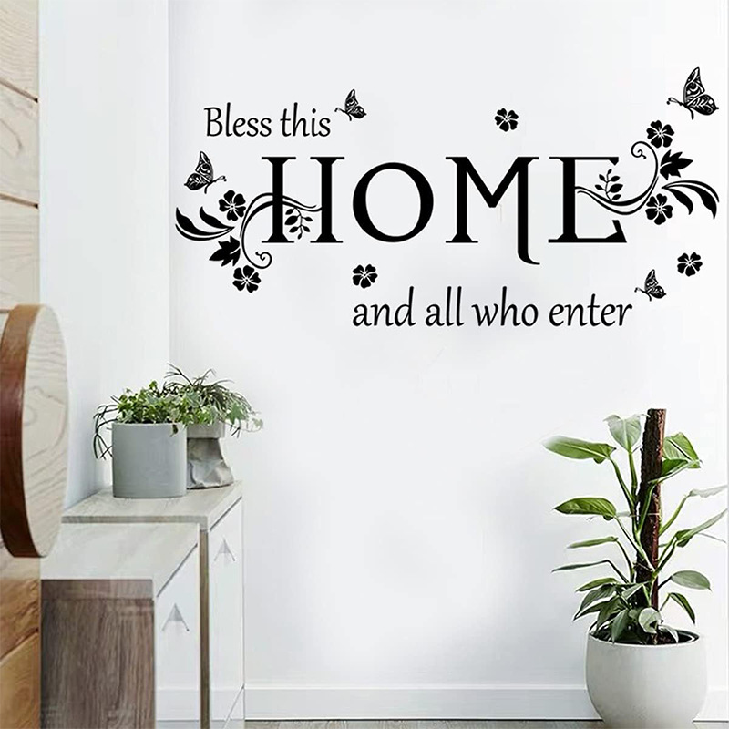 Cross-border creative English HOME new home slogan wall stickers living room porch bedroom decoration self-adhesive painting cross-border generation