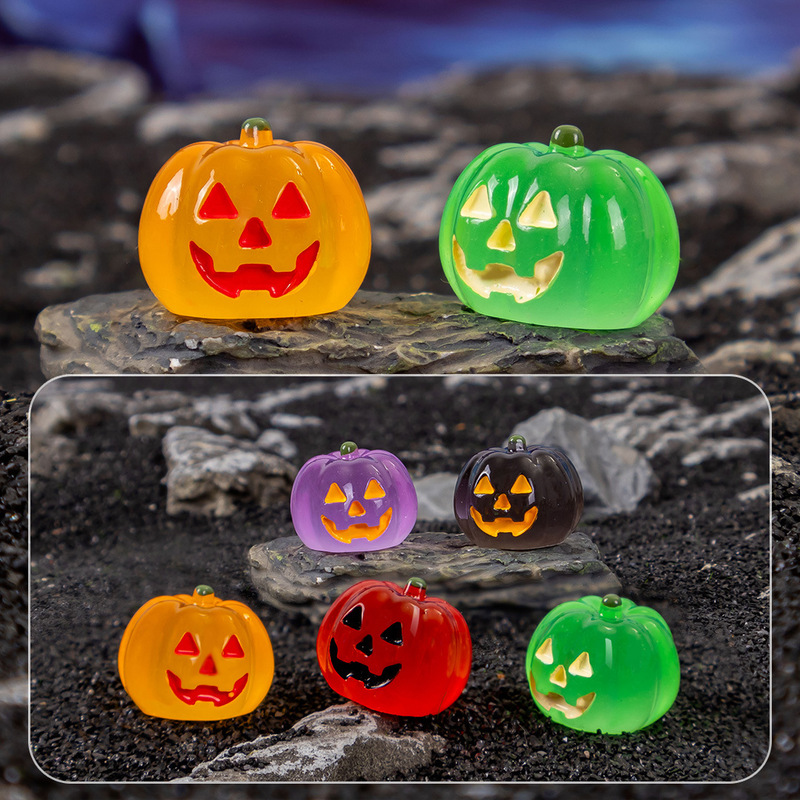 Cross-Border Halloween Luminous Jack Pumpkin Resin DIY Craft Desktop Decorations Creative Micro-Landscape Small Ornaments Cross-Border Halloween Luminous Jack Pumpkin Resin DIY Craft Desktop Decorations Creative Micro-Landscape Small Ornaments